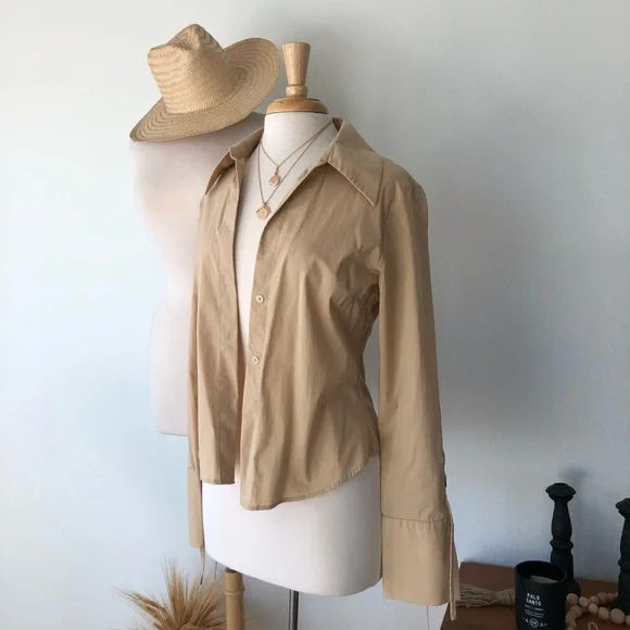 REVOLT SOCIETY | tan vintage vivienne tyler button down - Picture 7 of 8